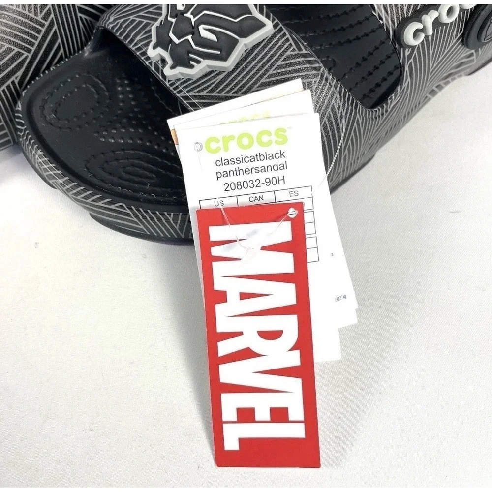 Crocs x Marvel‎ Black Panther Wakanda Forever Sandals NWT Mens 6 Womens 8